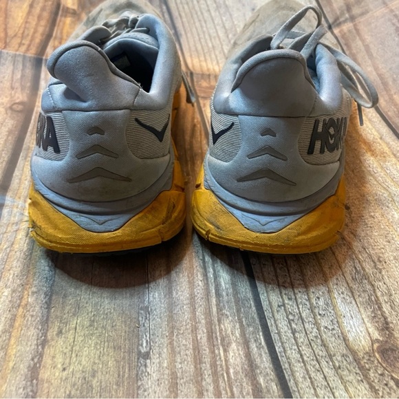 Hoka Gray and Yellow Athletic Shoes with Cushioned Sole size 13D - Picture 5 of 8